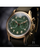 Montblanc 1858 Bronze 42mm Automatic Chronograph Green Dial Strap ID 119908 OVP