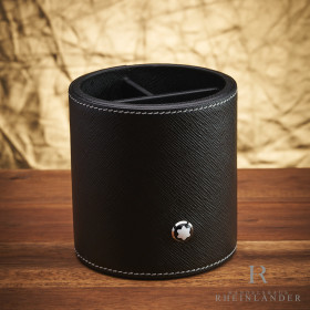 Montblanc Desk Accessories Pen Holder Round Leather Black...