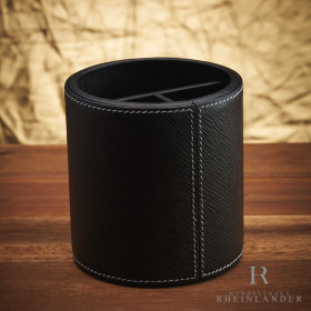 Montblanc Desk Accessories Pen Holder Round Leather Black...